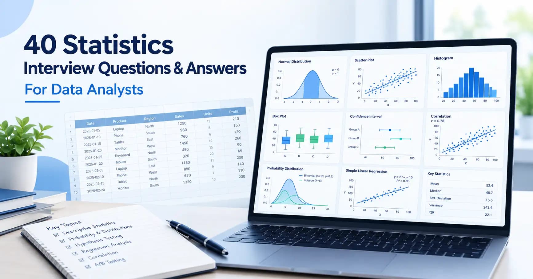 40 Statistics Interview Questions & Answers for Data Analysts